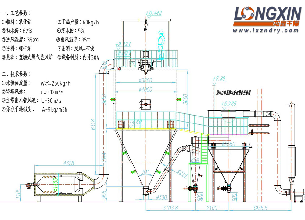 氧化铝喷雾干燥机 工艺图